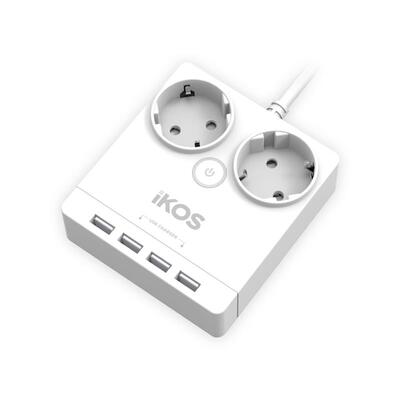 Сетевой фильтр-удлинитель IKOS F24S-U White (0005-CEF)