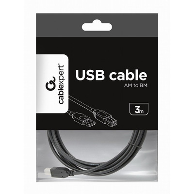 Кабель Cablexpert USB - USB Type-B V 2.0 (M/M), 3.0 м, черный (CCP-USB2-AMBM-10)