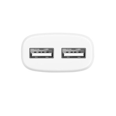 Мережевий зарядний пристрій Hoco C12 (2USB, 2.4А) White (C12MW) + кабель MicroUSB
