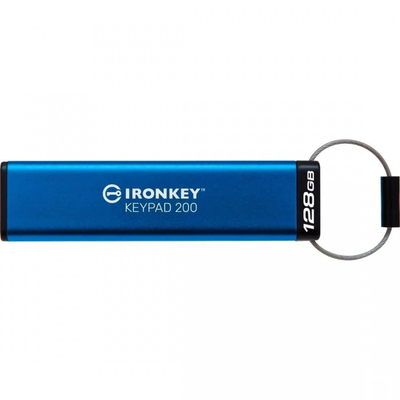 Флеш-накопитель USB3.2 128GB Kingston IronKey Keypad 200 Type-A Blue (IKKP200/128GB)