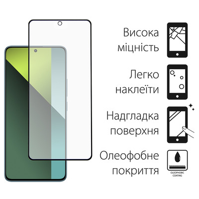 Захисне скло Dengos для Xiaomi Redmi Note 13 4G Black Full Glue (TGFG-346)