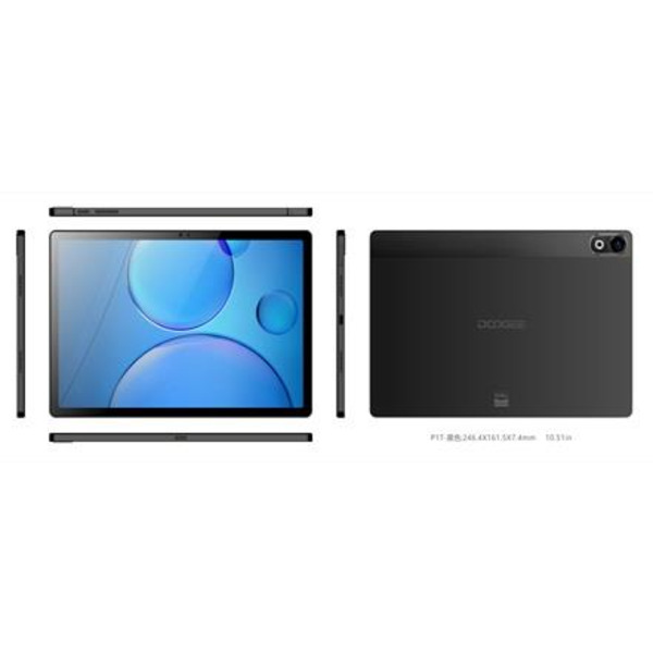 Планшет Doogee T10 Plus 10.5" 8ГБ, 256ГБ, LTE, 8250мА•г, Android, чорний