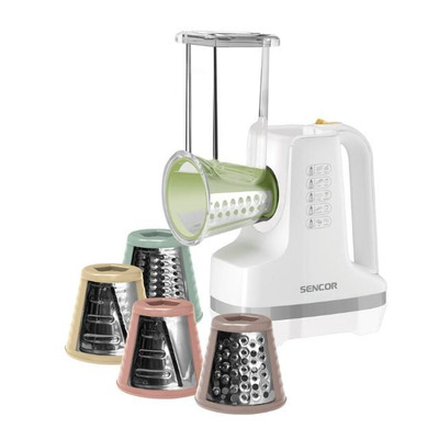 Мультирізка Sencor стаціонарна, 150Вт, 5 насадок, білий