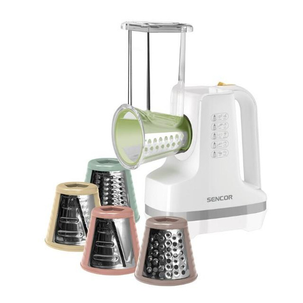 Мультирізка Sencor стаціонарна, 150Вт, 5 насадок, білий