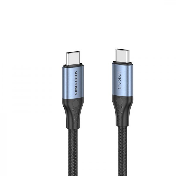 Кабель Vention USB-C - USB-C (M/M), 1 м, Black/Blue (TAVHF)