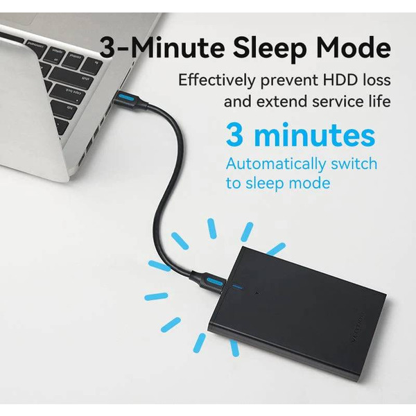 Зовнішня кишеня для 2.5" HDD/SSD USB 3.0 Micro-B Black Vention