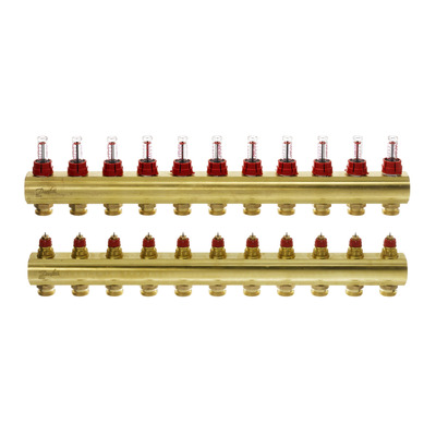 Розподільчий колектор Danfoss FHF-11F з ротаметрами (088U0531)