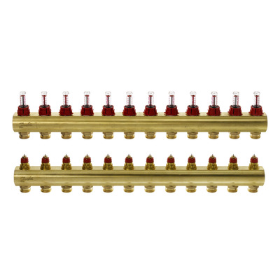 Розподільчий колектор Danfoss FHF-12F з ротаметрами (088U0532)