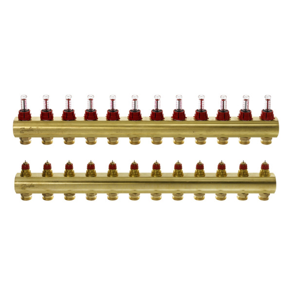 Розподільчий колектор Danfoss FHF-12F з ротаметрами (088U0532)