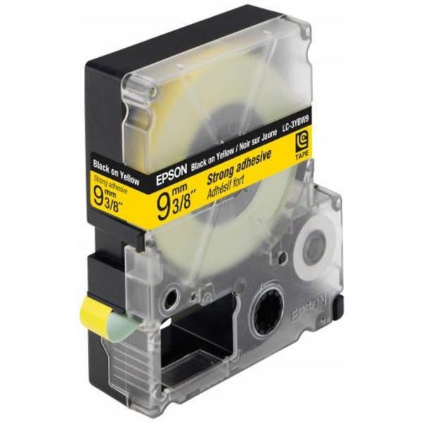 Картридж зі стрічкою Epson LK3YBW принтерів LW-300/LW-400/LW-400VP/LW-600P/LW-700/LW-Z710/LW-900P/LW-1000P/LW-Z5000BE Strng adh Blk/Yell 9mm/9m