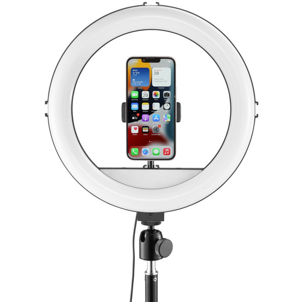 Трипод смартфону Hama Steady-120 V2, кулястий, 185см, Bluetooth, зі світлодіодним кільцем, чорний