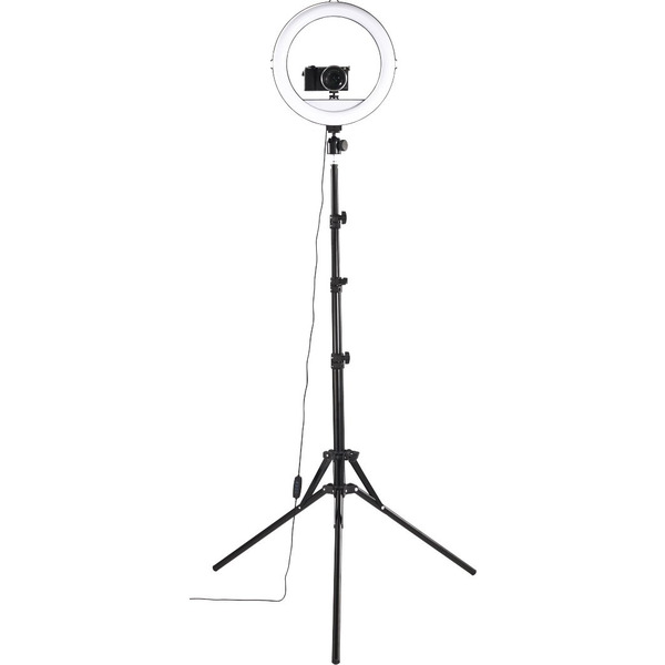 Трипод смартфону Hama Steady-120 V2, кулястий, 185см, Bluetooth, зі світлодіодним кільцем, чорний