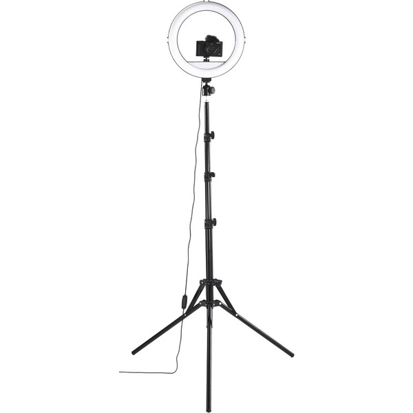 Трипод смартфону Hama Steady-120 V2, кулястий, 185см, Bluetooth, зі світлодіодним кільцем, чорний