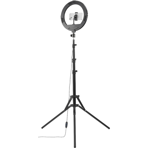 Трипод смартфону Hama Steady-120 V2, кулястий, 185см, Bluetooth, зі світлодіодним кільцем, чорний