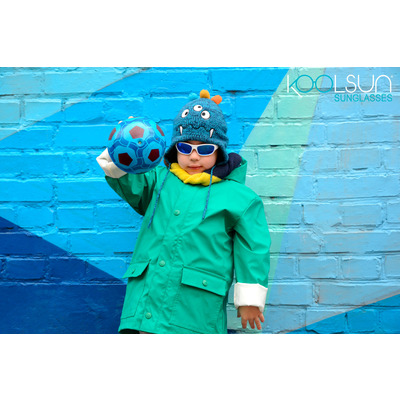 Дитячі сонцезахисні окуляри Koolsun Sport біло-блакитні (Розмір 3+) (KS-SPWHSH003)