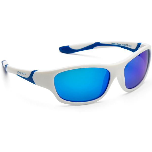 Детские солнцезащитные очки Koolsun Sport бело-голубые (Размер 6+) (KS-SPWHSH006)