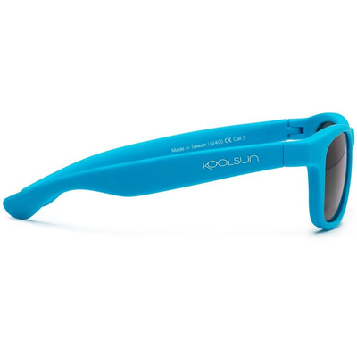 Дитячі сонцезахисні окуляри Koolsun Wawe неоново-блакитні (Розмір 3+) (KS-WANB003)