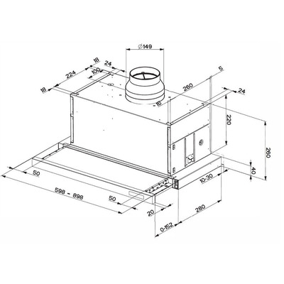 Витяжка Faber телескопічна, 90см, 1235м.куб/год, Maxima Ng Touch Ev8 Led X A90, нерж
