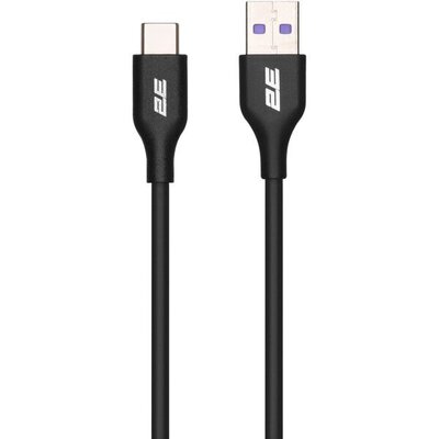 Кабель USB-A > USB-C зарядки/синхронизации 2E, 1м, Type-C, Glow, черный
