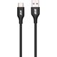 Кабель USB-A > USB-C зарядки/синхронизации 2E, 1м, Type-C, Glow, черный