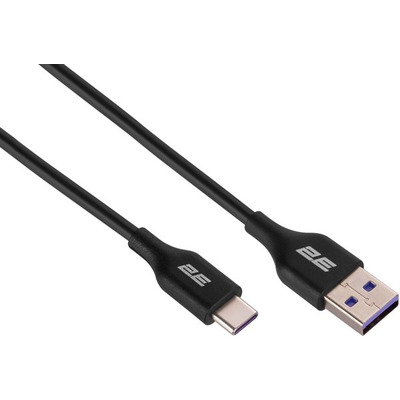 Кабель USB-A > USB-C зарядки/синхронизации 2E, 1м, Type-C, Glow, черный