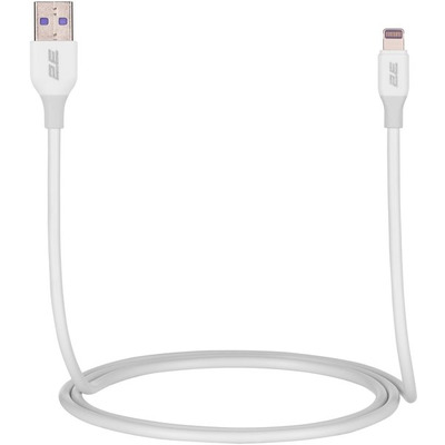 Кабель USB-A > Lightning зарядки/синхронизации 2E, 1м, Glow, белый