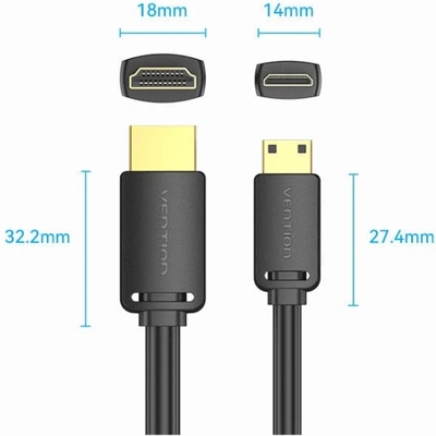 Кабель Vention HDMI - mini-HDMI (M/M), 3 м, Black (AGHBI)