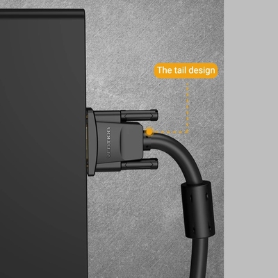 Кабель VGA 15M-15M, 2.0 м, з ферритами, чорний Vention