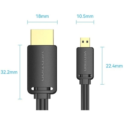 Кабель HDMI M - Micro M, 3.0 м, V2.0 4K 60Гц 18Gbps HDR Dolby Vention