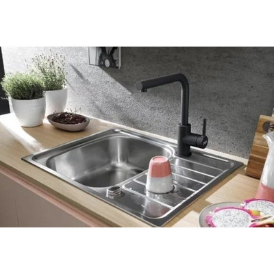 Смеситель для кухни Franke Lina L Shape, дл.излива - 212мм, поворотный, 1 рычаг, черный матовый
