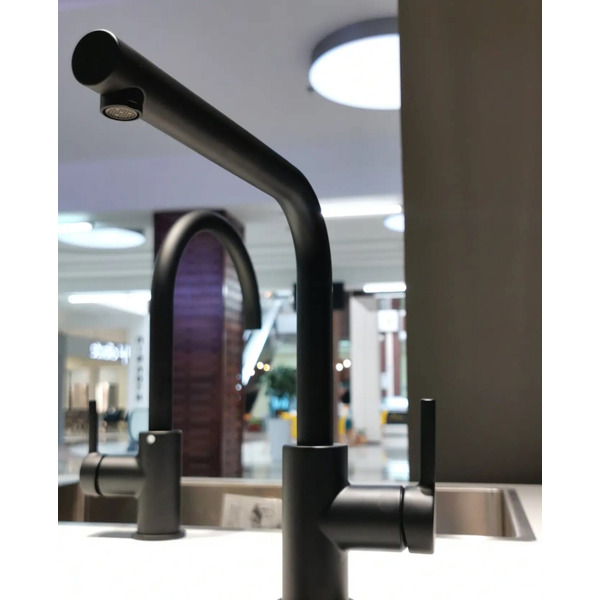 Змішувач для кухні Franke Lina L Shape, дл.зливу – 212мм, 1 важіль, чорний матовий (115.0693.393)