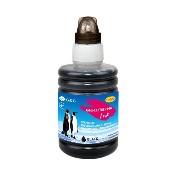 Контейнер с чернилами G&amp;G для Epson M1100/M1120/M1140/M1180/M2140/M3140/M3170/M3180/M1170/M2170 black XL 140мл пигментные!