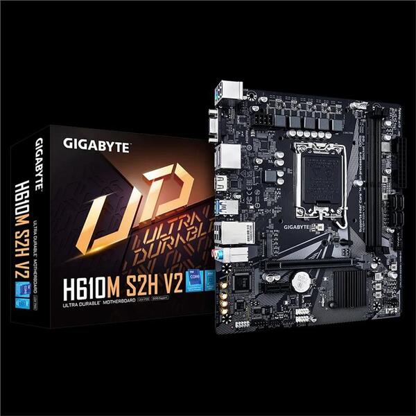 Материнська плата GIGABYTE H610M S2H V2 s1700 H610 2xDDR5 M.2 HDMI D-Sub DP mATX