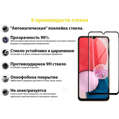 Защитное стекло BeCover для Samsung Galaxy A13 4G SM-A135/A23 SM-A235/ M23 5G SM-M236 Black (707320)