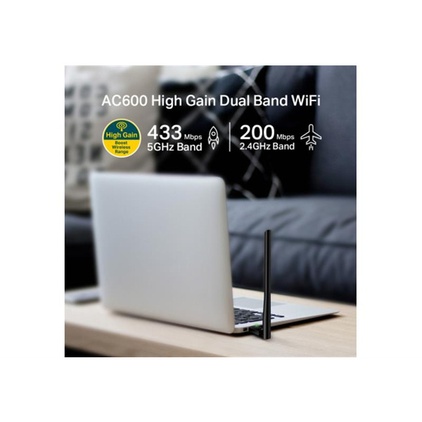 Беспроводной адаптер TP-Link Archer T2U Plus (AC600, 1 антенна)