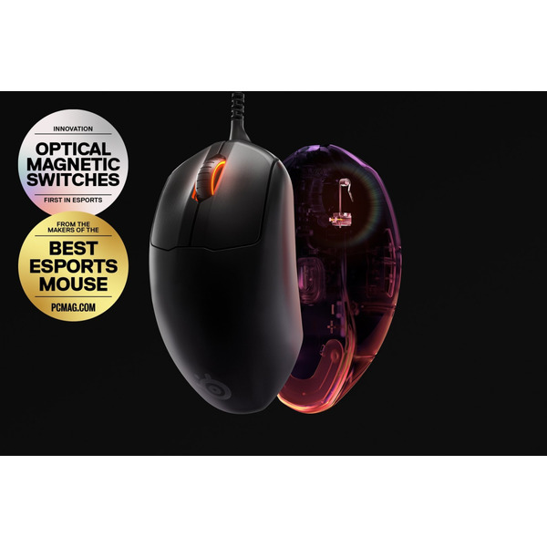 Мишка SteelSeries Prime+ Gaming Mouse, RGB, 18000dpi., 5кн., OLED-екран, чорна