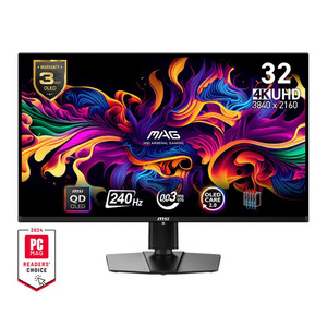 Монітор MSI 31.5" MAG 321UPX-QD 2xHDMI, DP, USB-C, Audio, OLED, 3840x2160, 240Hz, 0.03ms, DCI-P3 99%, AdaptiveSync, HAS, HDR400