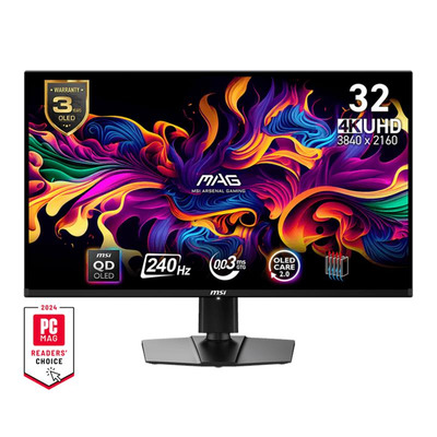 Монітор MSI 31.5" MAG 321UPX-QD 2xHDMI, DP, USB-C, Audio, OLED, 3840x2160, 240Hz, 0.03ms, DCI-P3 99%, AdaptiveSync, HAS, HDR400