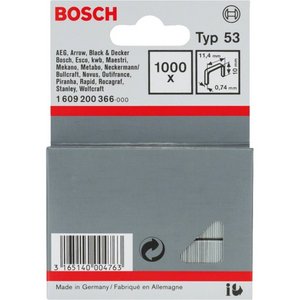 Скоби Bosch тип 53, 10х11, 4х0, 74 мм, 1000шт (1.609.200.366)