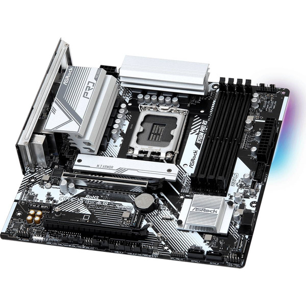 Материнська плата ASRock B760M PRO RS (1700/B760, 4*DDR5, 2xPCIex16, 4xSATAІІІ, 3xM.2, 2.5GLan, 7.1ch, mATX)