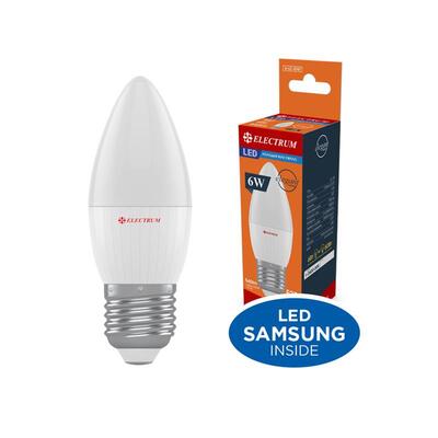 Лампа светодиодная свеча Electrum 6W E27 4000K (A-LC-0747)
