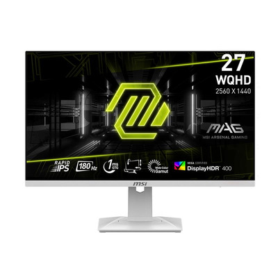 Монітор MSI 27" MAG 274QRFW 2xHDMI, DP, Audio, IPS, 2560x1440, 180Hz, 1ms, sRGB 123%, FreeSync, Pivot, HDR400, білий