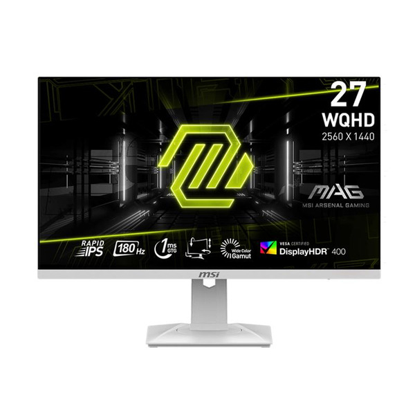Монітор MSI 27" MAG 274QRFW 2xHDMI, DP, Audio, IPS, 2560x1440, 180Hz, 1ms, sRGB 123%, FreeSync, Pivot, HDR400, білий