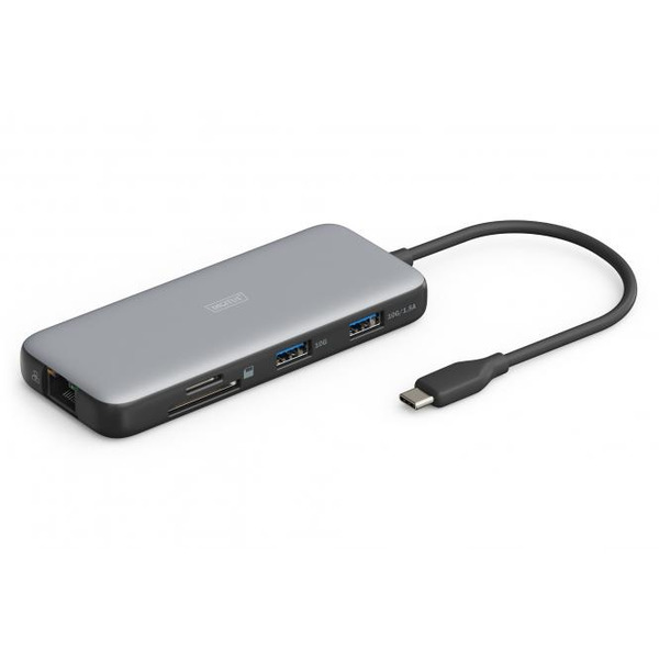 Док-станція DIGITUS USB-C, HDMI, 2xUSB-A, USB-C, SD/MicroSD, RJ54 (DA-70914)