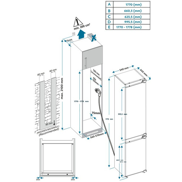 Вбудований холодильник Vestfrost IRF 2761