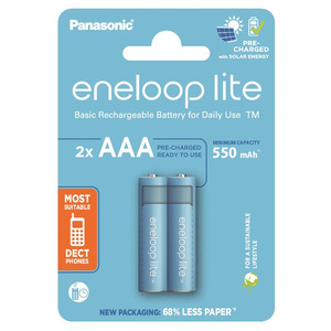 Акумулятор Panasonic Eneloop NI-MH  Lite AAA 550 мАг, 2 шт.