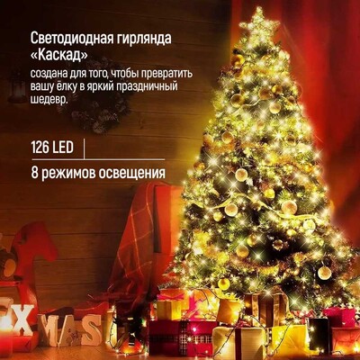 Светодиодная гирлянда ColorWay (CW-G-98L71CUMC) 98LED, 7x1.5м, 8 функций, разноцветная USB