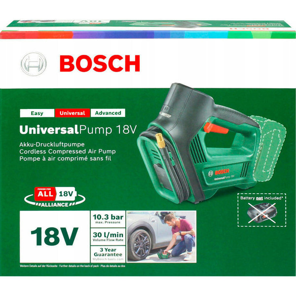 Компресор автомобільний акумуляторний Bosch UniversalPump 18V без АКБ та ЗП (0.603.947.100)