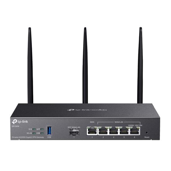Мультисервісний Маршрутизатор TP-LINK ER706W AX3000 4xGE LAN/WAN, 1xGE WAN, 1xSFP, 1xUSB3.0