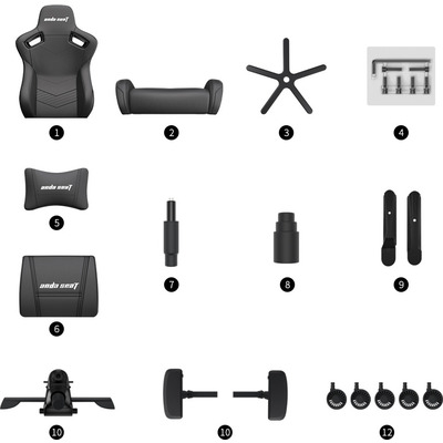 Кресло для геймеров Anda Seat Kaiser 2 Size XL Black (AD12XL-07-B-PV-B01)